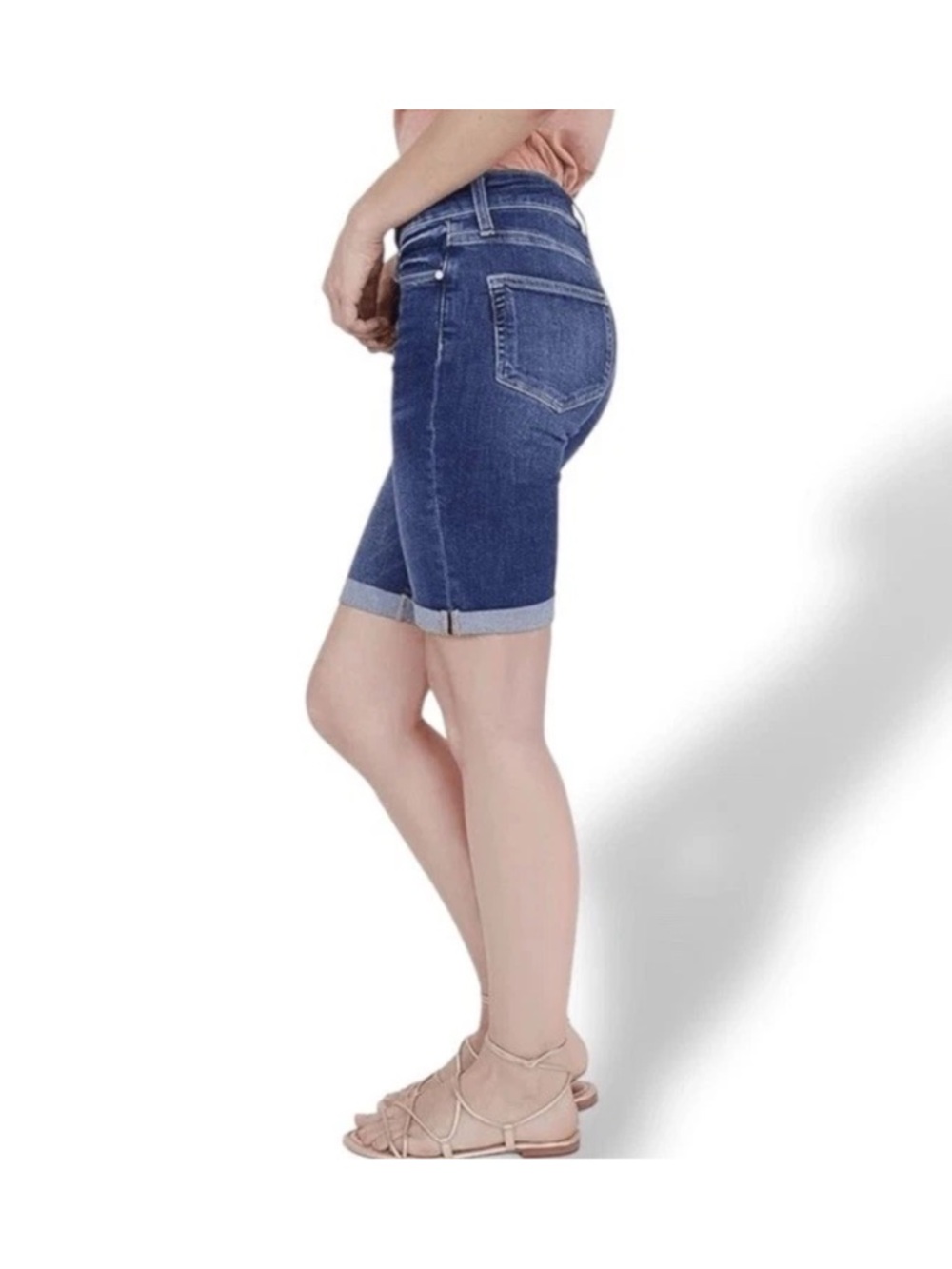 PAIGE Jax Knee Shorts Denim Bermuda Cuffed NWOT Size 25 - Picture 2 of 8